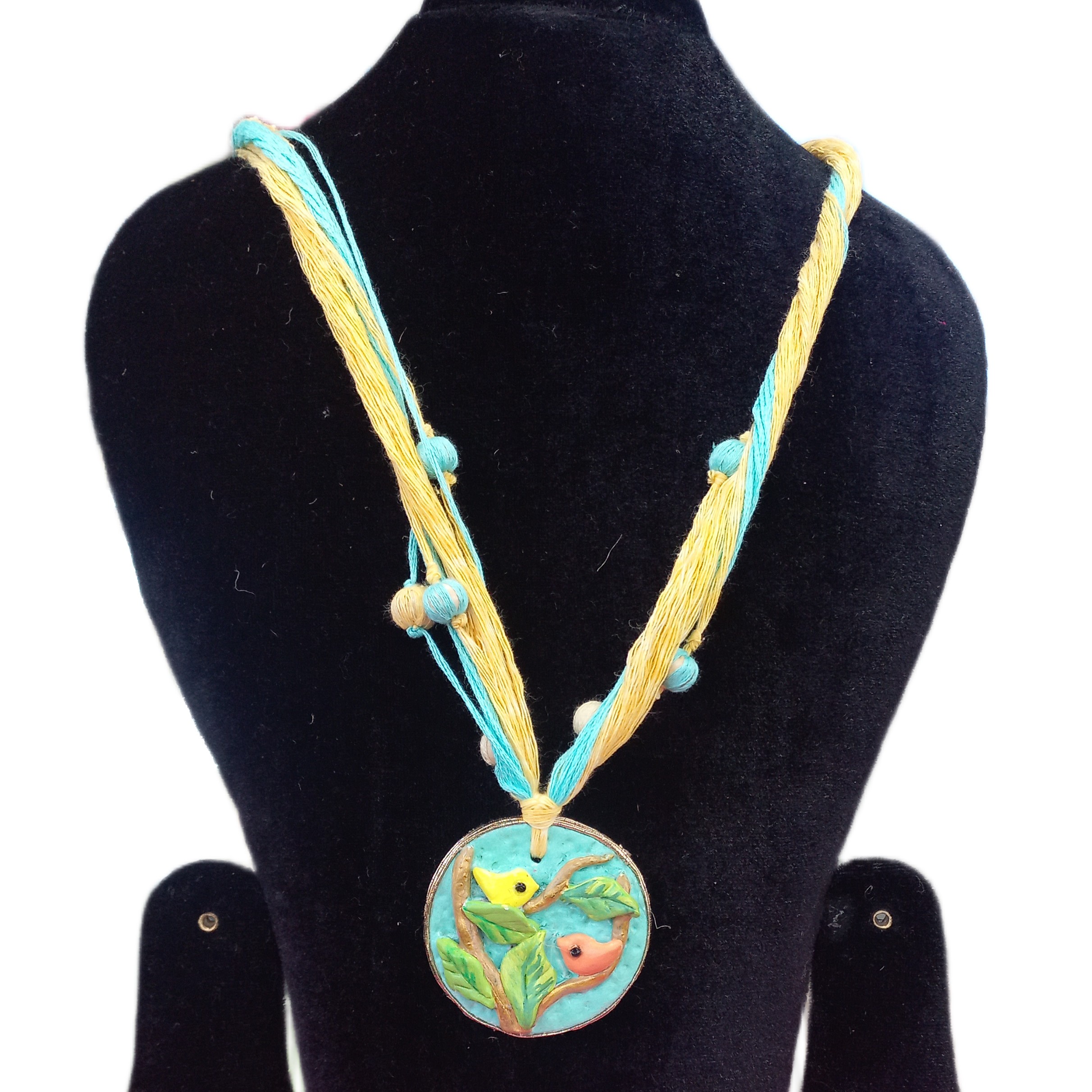 Handmade Tribal Cotton Bead Necklace