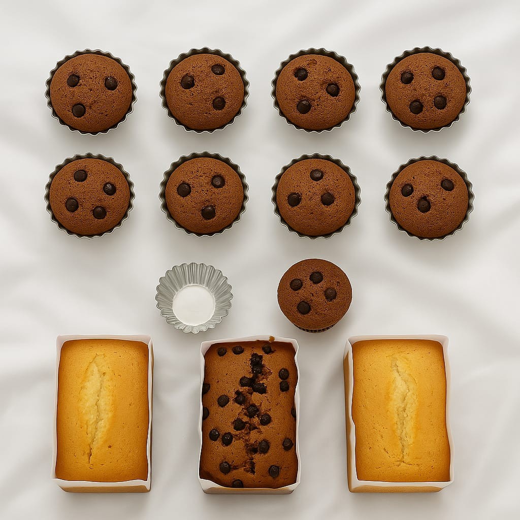 Mini Choco Chip Cupcakes & Vanilla-Chocolate Loaf Cakes