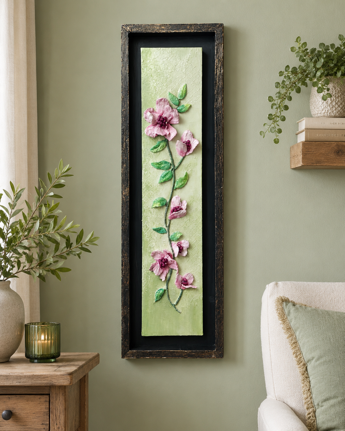 Handcrafted 3D Floral Vine Wall Art  Product Description
